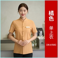 Hot seller Catering Waiter Work Clothes Shirt Cake Shop Staff Uniform Men And Women Summer Short-sl