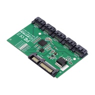 NFHK SATA 3.0 6Gbps 1 to 5 Splitter Ports HUB Adapter Converter PM Multiplier Port Selector JMB575