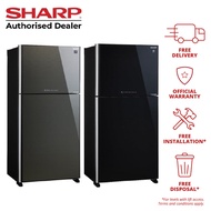(Bulky) Sharp 600L 2 Doors Refrigerator With J-Tech Invertor SJ-PG60P2 (SJ-PG60P2-DS / SJ-PG60P2-BK)