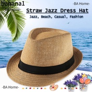 BANA Straw Panama Cap Gangster Cap Summer Wide Brim Jazz Dress Hat