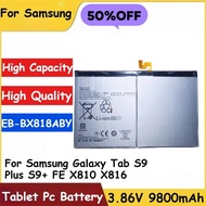 Tablet Battery 3.86V 9800mAh EB-BX818ABY For Samsung Galaxy Tab S9 Plus S9+ FE X810 X816 Replacement