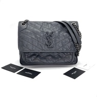 【VUINCA Vintage 8-14天出貨】 SAINT LAURENT Niki Medium 灰色 銀扣