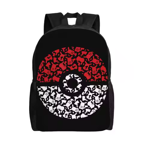 Bandai backpacks Pokemon Unisex Adult Pikachu Pokeball Pattern Daypack mochila Travel Large Capacity