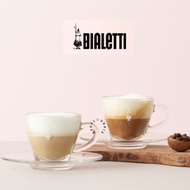 Bialetti Cappuccino 2 Glass Cups 2 Set, Cup, Mug, Saucer, Espresso Glasses