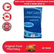 Nur Care Underpad disposable - (45cm x 60cm SIZE S)  (60cm x 90cm SIZE M) ,(75cm x75cm SIZE L)