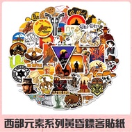 50 Sheets Western Elements Series Dusk Dart Stickers Cross-Border Luggage Motorcycle Helmet Graffiti