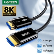 UGREEN HDMI 2.1 Cable 8K 48Gbps Ultra High Speed 8K HDMI Braided Cord 4K/120Hz, 8K/60Hz 8K Optical Fiber Cable Compatible with PS5 PS4 Xbox Roku TV HDTV Blu-ray Projector