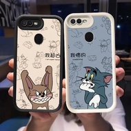 Q-85 Couple Cat and Mouse Black white Case for OPPO A12 A12S A5S A11K A7