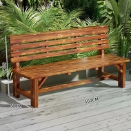 Outdoor bench solid wood back chair outdoor seat outdoor bench anticorrosive wood chair simple bench