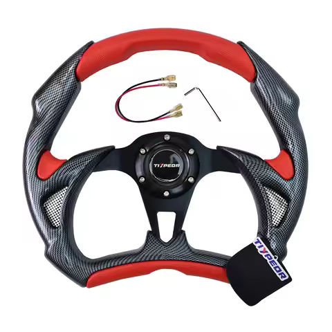 TIYPEOR D-Type Horn Drift Racing Steering Wheel Compatible with Toyta Hoda Volkwgen Game Steering Wh
