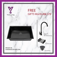 I-BORN FRANCE - 60 x 45 CM HANDMADE KITCHEN SINK STAINLESS STEEL 304 WITH FREE GIFTS (IBKS6045-SS)  