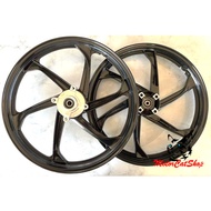 Enkei Sport Rim 6 Batang Custom Y15ZR / Y16 Siap Hub Chrome, 6 Batang Custom Hitam, Size (Front 1.6,