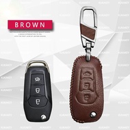 Xuming เคสกุญแจรถยนต์พับได้สำหรับ Fordเคส Ford Fusion Mondeo EVEREST Trend Ecosport Ranger Escape หนังพวงกุญแจอุปกรณ์เสริมกระเป๋า