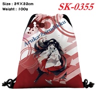 HUNTER×HUNTER Cartoon Student Backpack Children Color Drawstring Pocket Shopping Bag