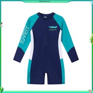 (4-12 Year) kids Swimsuit Summer Long-Sleeved Sunscreen One-Piece Swimsuit Boy Swimsuit