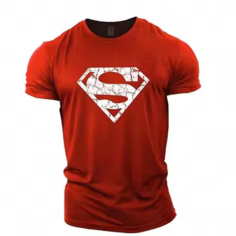 Europe and the United States GYM Superman hip hop sports fitness casual summer loose men's T-shirt s