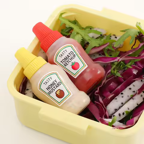 Kitchen Portable Seasoning Bottle Mini Ketchup Bottle Portable Small Pot Soy Sauce Salad Honey Musta