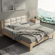 Homie เตียงนอน Wooden bed Bedroom Furniture เตียงติดพื้น 5ฟุต 6ฟุต 1.5m 1.8m HM3023