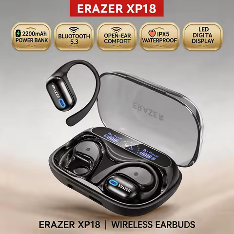 ERAZER XP18 TWS Earbuds Bluetooth 5.3 HiFi Stereo ENC Noise Cancelling 2200mAh LED Digital Display f