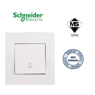 Schneider Vivace 1 Gang Bell Press Autogate Switch, White