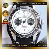🔥SWISS TOP QUALITY🔥  TUD0R BLACK BAY CHRONOGRAPH WHITE DIAL LEATHER STRAP 79360N - MEN LUXURY WATCH