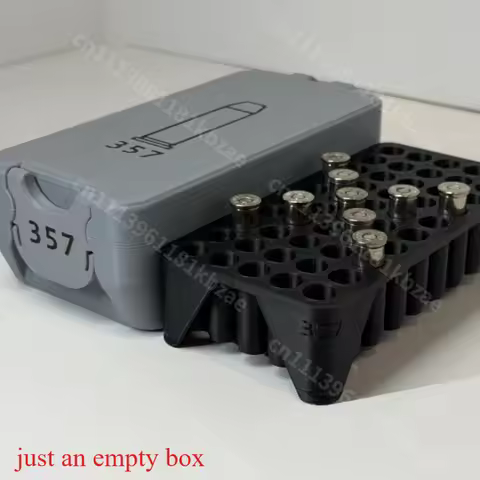 3D Printed .357 Magnum Bullet Storage Box – Ammunition Storage Box for Military Enthusiasts’ Desktop