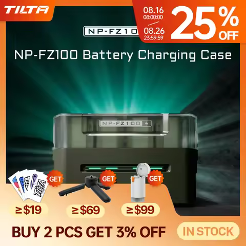 TILTA Camera FZ100 Battery Charging Station (4 Channel) Portable for Sony NP-FZ100/NP-FW50 DMW-BLK22