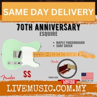 Fender Ltd Ed 70th Anniversary Esquire Electric Guitar, Maple Fretboard - Surf Green