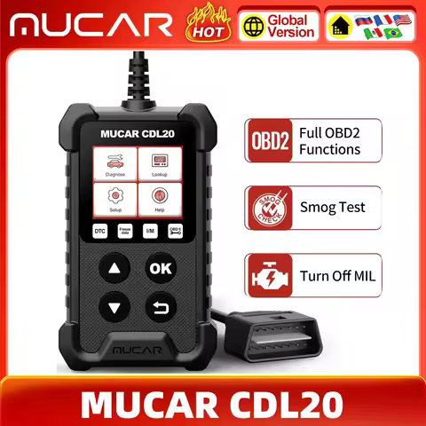 MUCAR CDL20 OBD2 Scanner Automotive Code Reader for Check Engine Light DTC Lookup O2 Sensor Scan Too