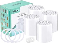 4 Pc Luxau 20 Stage Shower Filter Replacement Cartridge, Shower Head Filter Refill, for Hard Water Chlorine Heavy Metal Impurity, Improve Skin Hair, Fit Any Similar Design Shower Water Filter