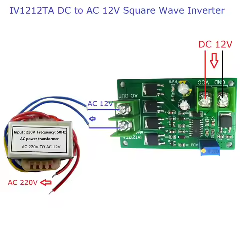 12W DC 12V TO AC 220V Inverter Kit DC-AC 12V Frequency Converter 50Hz Square Wave Signal Generator M