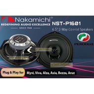 Nakamichi NST-P1601 6.5 Inch 2-Way Coaxial Speaker For Perodua Myvi Axia Bezza Alza Ativa OEM Plug And Play Speaker 150w