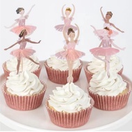Pink Ballet Cake Decoration Insert Birthday Cake Insert Flag Pin Table Insert Sign _ Ziya Shop