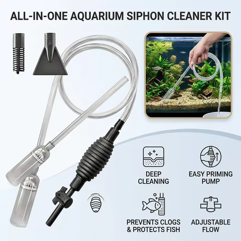 Aquarium Fish Tank Water Exchanger Pump with Feces Suction Sand Washing Machine Sewage Siphon Hose C