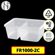 BEKAS TUPPERWARE 2 COMPARTMENT 50pcs+- 750-2C 1000-2C