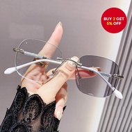 Photochromic Anti Blue Light Eyeglasses Frameless Eyeglasses Retro  Eyeglasses