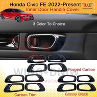 Honda Civic FE 2022-Present Carbon Trim Inner Door Handle Protector Cover For Car Accessories