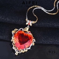AIFEI JEWELRY Original Exaggerate Korean Women Necklace Pendant For Perempuan Ruby Silver 純銀項鏈 Perak Leher Accessories Sterling 925 Chain Rantai N1124