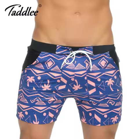 Taddlee Brand Men's Swimwear Swimsuits Swim Boxer Trunks Plus Big Size XXL Board Beach Shorts Basic 