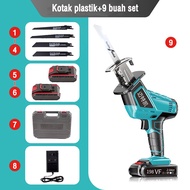 Reaim Chainsaw Gergaji Rantai 198 Volt Gergaji Elektrik Mini Portable Genggam Lithium Charger gergaji mesin