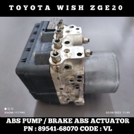 Original TOYOTA WISH ZGE20 Abs Pump ( PN : 89541-68070 / CODE : VL ) /Brake Abs Actuator/Abs Pam