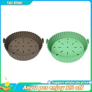 In stock-Air Fryer Liner, 10 Inch Reusable Silicone Air Fryer Pot,Non-Stick Oil Filter Design, 22cm 