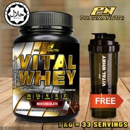 Vital Whey Halal 1KG 24G Protein Isolate Chocolate [Free Shaker Vs Hydro Whey]