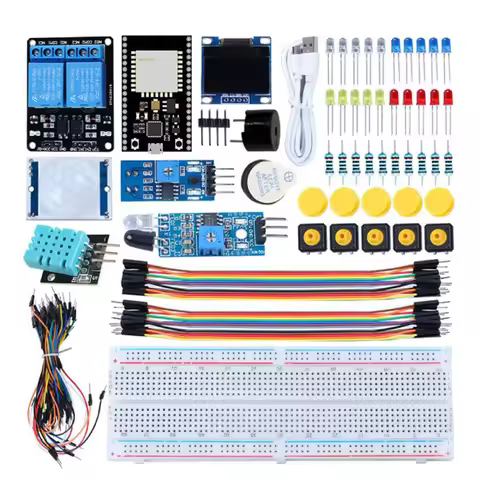 ESP32 ESP-32S WIFI Development Board Relay DHT11 Sensor 830 Breadboard Passive Buzzer for Arduino No