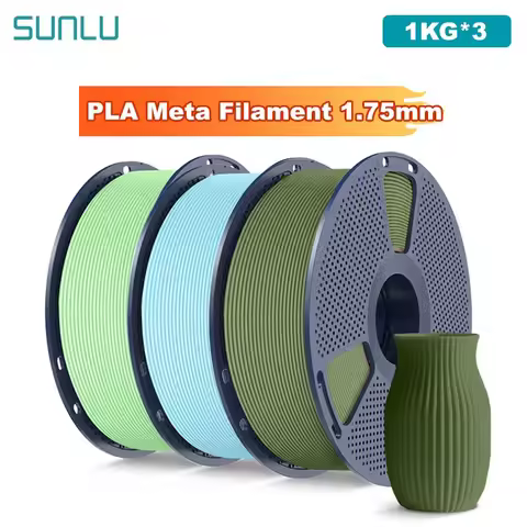 SUNLU 3KG PLA Meta 3D Printer Filament 1.75mm 1000g Spool (2.2lbs) Neatly Arranged No Knot Filament 