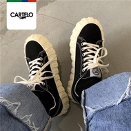 Anti-slip CARTELO Thick-Soled Heightened Big Toe Canvas Shoes Women White Shoes Sneakers
