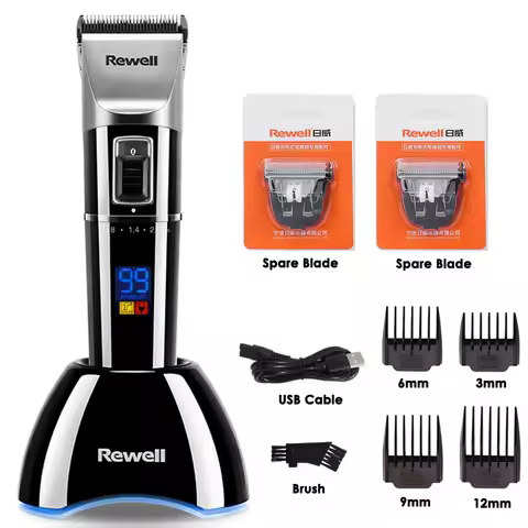 Rewell S7 Professional Hair Clipper Rechargeable Hair Trimmer Titanium alloy Blade Turbo for Barber 