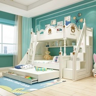 Pre order-Double Decker Bed Loft Bed Small Apartment Pull Out Bed Bunk Bed With Stair Cabinet