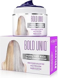 Bold Uniq Purple Hair Mask - Toner for Blonde, Platinum, Bleached, Silver, Gray, Ash & Brassy Hair -