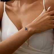 กำไลข้อมือเพชรสำหรับผู้หญิงสร้อยข้อมือรูปดวงตาปีศาจร้ายประดับเพชรแบบปรับได้เครื่องประดับเป็นของขวัญ